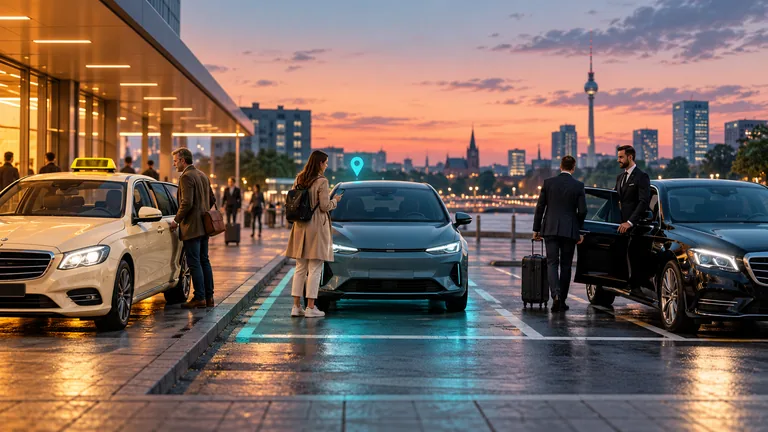 Taxi, Ridehailing und Fahrdienst – redaktionelles Titelbild