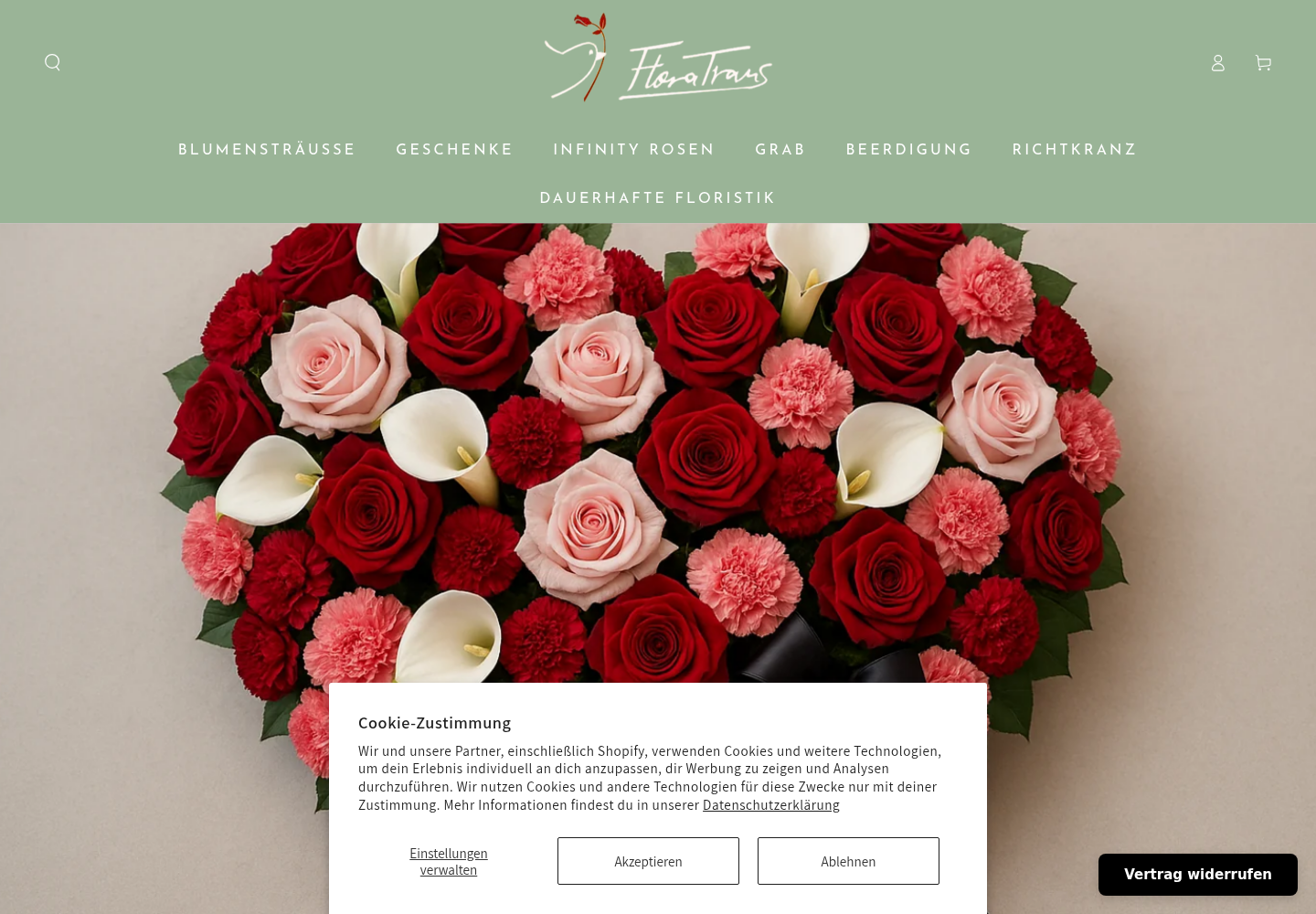 Screenshot der Website von Flora Trans