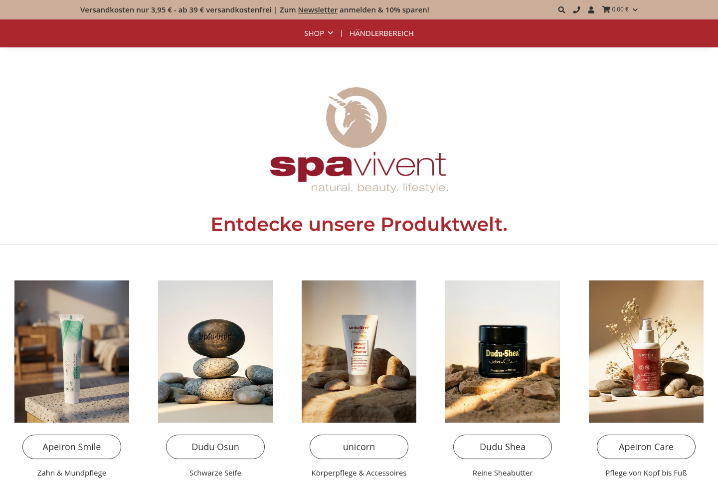 Screenshot der Website von Spa Vivent