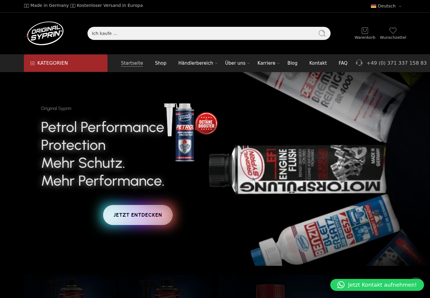 Screenshot der Website von Syprin