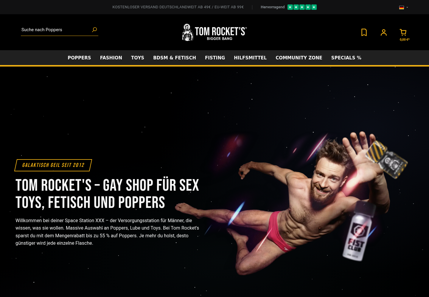 Screenshot der Website von Tom Rockets